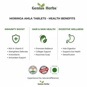 Comprimés de Moringa Amla, formule naturelle et végétalienne pour une santé et un bien-être holistiques, emballage en gros disponible dès maintenant - Product Image 5
