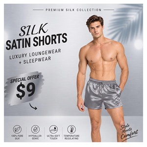 Wholesale <b>Men's</b> Silky Satin <b>Shorts</b> with Pockets <b>Lounge</b> Wear Drawstring Nylon <b>Shorts</b> Breathable Lightweight Satin <b>Shorts</b> <b>Men</b> - Product Image 1