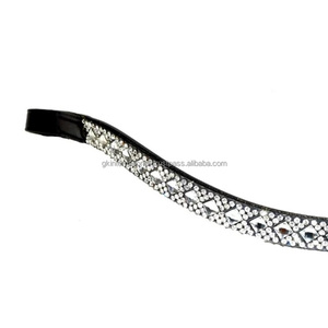 Cristales de diamante blanco hechos a mano de la mejor calidad, diamantes de imitación decorativos, forma de onda profunda, banda de cejas de caballo de cuero puro para brida - Product Image 5
