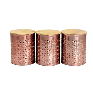 Dernière boîte de rangement en cuivre pur avec couvercle en bois Récipient de haute qualité pour café, sucre et thé offert à des prix abordables - Product Image 5
