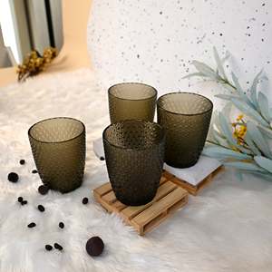 Juego de Vasos de Vidrio Modernos Gleam de 300 ml, 4 Jarras de Cerveza Transparentes con Textura Única, Aptas para Alimentos, Reutilizables, para Regalo de Boda o Hotel - Product Image 2