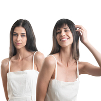 Frange en cheveux indiens vierges Remy bruns, 100% cheveux humains, extension à clipser avec longueur personnalisable