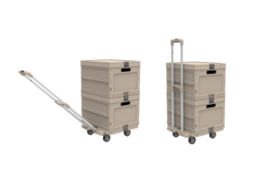 2024 Patent Mini Opvouwbare Winkelwagen <span class=keywords><strong>Trolley</strong></span> 2 In 1 60Kg Platform Truck Met Stapelbare Opbergdoos Voor Thuisauto Buiten - Product Image 4