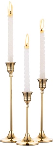 Handcrafted Fancy Romantic Wedding Home Golden Metal Candlestick Stand Long <b>Taper</b> <b>Candle</b> Holder Set for Decoration <b>Candle</b> Mold - Product Image 2