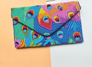 Bolso de mano tipo sobre con cuentas de semillas tejido a mano, colorido, moderno, estilo bohemio, para fiestas, bodas, eventos festivos, para mujer - Product Image 5