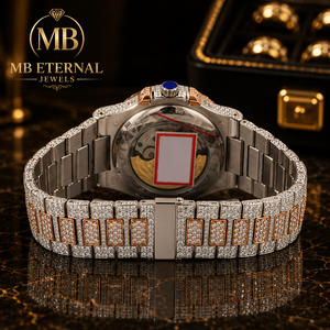 MB ETERNAL นาฬิกาเพชร 41 มม. Citizen Automatic Moon Phase Analog Quartz นาฬิกาหรูสำหรับผู้ชาย นาฬิกาหรูหรา คริสตัลแซฟไฟร์ หัวเข็มขัด - Product Image 4