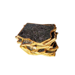Offre Spéciale – Sous-verre rond en jaspe Gabbro de haute qualité, en pierre de cristal, pour table, boissons et support à café à domicile - Product Image 1
