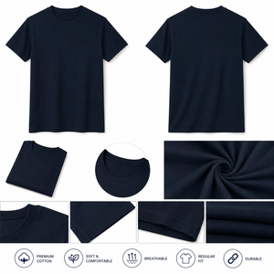 Camiseta de algodón puro para hombre, precio al por mayor, con costuras laterales, manga corta, cuello redondo, corte regular |   Proveedor OEM ODM Bangladesh - Product Image 1