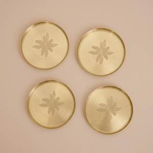 Handmade Brass Table Coaster Set Manufacturer Decorative Beverage Coasters for Coffee Mug Wine Glass Hotel Restaurant Bulk - Product Image 1