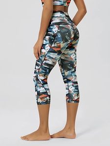 Leggings Capri de yoga taille haute pour femmes avec poches, contrôle du ventre, non transparents, pour l'entraînement et la course à pied - Product Image 4