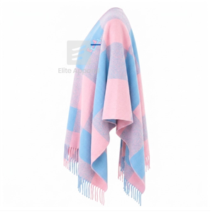 Capa tipo chal de Jack & Jill of America con logo bordado en la parte delantera, en bloques de color rosa y azul claro, para ropa griega unisex. - Product Image 2