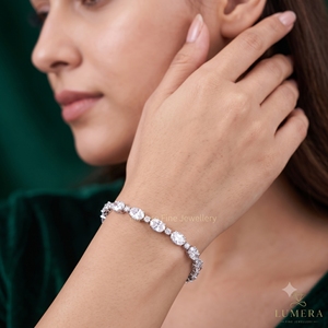 Bracelet tennis en diamant de laboratoire taille ovale, bijoux de luxe pour femme, haute qualité, bijoux personnalisés, plaqué or rhodié, certifié IGI - Product Image 4