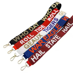 Embroidered <b>Purse</b> Strap With Letters Go Lions Go Bucks Go <b>Green</b> Go Blue Polyester Durable Rectangular Shape Accessory - Product Image 6