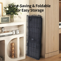 Cage pour chien spacieuse en tube carré de fer, pliable pour intérieur, XL/XXL, avec espace de toilette, pour chiens de taille moyenne/grande et petits chats