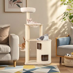 Arbre à chat moderne de 60 pouces avec condo à 2 étages et poteaux à gratter en sisal - Product Image 3