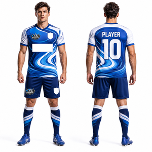 Uniforme de Fútbol de Primera Calidad, Profesional, de Microfibra de Poliéster, Absorbente de Humedad, Ligero, Flexible, Tela de Calidad para Partidos - Product Image 1