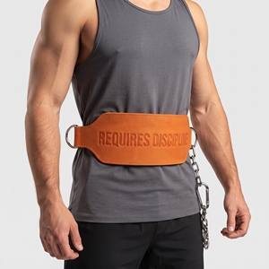 Cinturón de soporte lumbar de cuero con cadena para levantamiento de pesas, entrenamiento de fuerza, cinturón ajustable con doble anillo para hombres, unisex - Product Image 2
