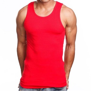 Men's <b>Navy</b> Blue Ribbed Tank <b>Top</b> O-Neck Casual Woven 100% Polyester Solid Color Sleeveless Vest Eco-Friendly Breathable Quick Dry - Product Image 3