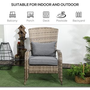 Sedia Adirondack da Esterno per Tutte le Stagioni con Schienale Alto Curvo, in Vimini e Rattan, per Patio ed Eventi, Comoda e Morbida, Ideale per Bracieri - Product Image 6