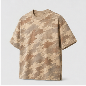 Camiseta de Manga Corta con Cuello Redondo para Hombre, Estampado de Camuflaje con Fragmentos de Arena del Desierto, Personalizada, MTS-CAMO-0004 - Product Image 4