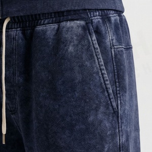 <b>Acid</b> Wash Streetwear Oversized Zip-up Hoodie <b>Drop</b> Shoulder Straight Leg Pants Men's Winter Fleece Quick Tracksuits - Product Image 5