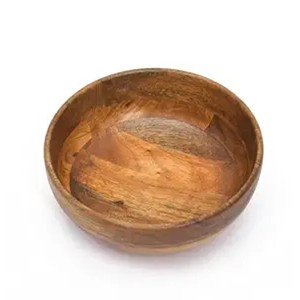 Bol rond en teck artisanal de style scandinave, vente en gros à Moradabad - Product Image 1