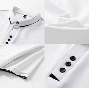Polo à manches courtes pour homme, couleur unie, coton Oxford, décontracté, respirant, design tissé, boutons sur le devant, coupe classique - Product Image 3