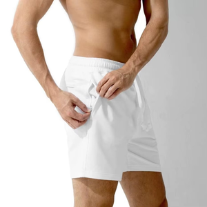 Custom Logo <b>White</b> Sweat <b>Shorts</b> <b>Men</b> Heavyweight French Terry Cotton Fleece Gym <b>Shorts</b> Elastic Drawstring Workout Lounge <b>Shorts</b> - Product Image 4