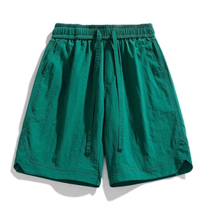 Summer Men's Retro Casual Hip Hop Style 100% Cotton Breathable Anti-UV Drawstring Closure Loose Sports Shorts for Teenagers - Product Image 5