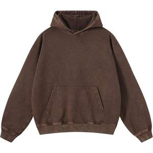 Sweat à capuche décontracté gris uni en coton délavé pour homme, coupe oversize, avec poches, idéal pour l'automne - Product Image 6