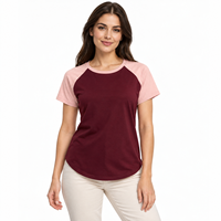 T-shirts unis pour femmes avec logo de marque personnalisé, vêtements en gros, coupe classique, teinture unie