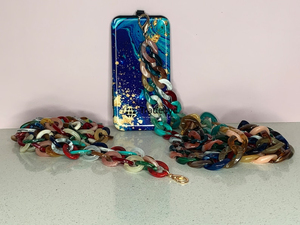 Chaîne en résine faite à la main, bijoux fantaisie élégants, collier en résine coloré, léger, durable, tendance pour femmes et filles, Tradebyd - Product Image 4