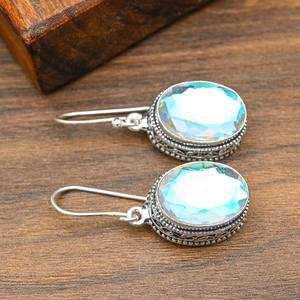 Pendientes de plata de ley 925 con piedra de topacio místico, hechos a mano, joyería de piedras preciosas naturales, regalo para San Valentín - Product Image 2