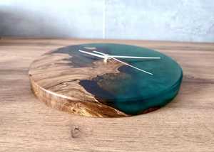 Epoxy Resin Wood Wall Clock Handmade Live Edge Wooden Clock Housewarming Gift - Product Image 5