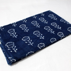 Haute Qualité Léger Coton Floral À La Main Sanganeri Tissu Handblock Indigo Imprimé Filles/Garçons Chemises Rideaux Costume Jouet - Product Image 1