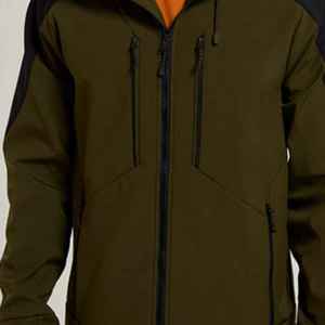 Veste en polaire pour homme, couleur olive, à capuche, fermeture éclair, coupe-vent, décontractée, couleur unie, polyester, coupe régulière - Product Image 6