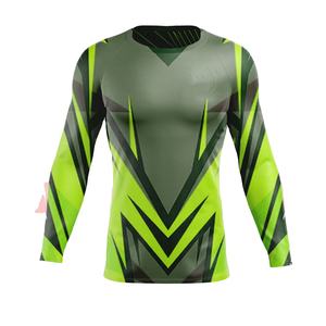 Chemises de compression à manches longues personnalisées BJJ MMA respirantes à séchage rapide écologiques sublimées Rash Guard pour hommes OEM ODM à bas prix - Product Image 1