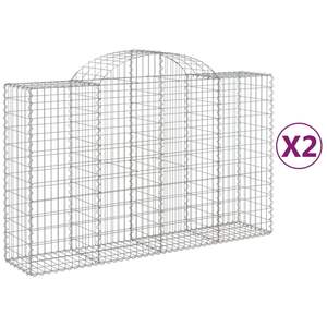 Juego de 2 Cestas de Gabión de Hierro Galvanizado Plateado, Producto de Barrera Acústica - Product Image 2
