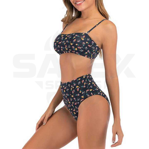 Conjunto de Bikini de Dos Piezas sin Espalda para Mujer, Personalizado de Alta Calidad, con Logotipo Frontal, Ecológico, Spandex/Poliéster, Servicio OEM - Product Image 4