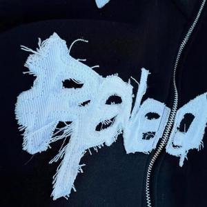 Sudadera con Capucha Bordada de Estilo Gótico Oversize al por Mayor, Tendencia Europea-Americana Y2K, Estilo Hip Hop Harajuku, 100% Algodón - Product Image 3