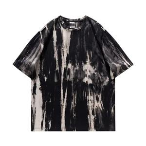 Camiseta Tie Dye al por Mayor para Hombre y Mujer, 100% Algodón, Estilo Casual Urbano, Cuello Redondo, Manga Corta, Logotipo Personalizado Impreso, Camiseta de Moda de Verano - Product Image 3
