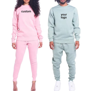 Spring High Quality Plus Size Women's Eco-Friendly Breathable Lightweight <b>Plain</b> Pullover Jogging Suits 100% Cotton <b>Tracksuit</b> - Product Image 1