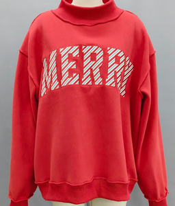 Custom Women Oversized Mock Neck Sweatshirt with Contrast Rib Collar Cuffs and Hem heavyweight fleece mockneck women sweatshirts - Product Image 5