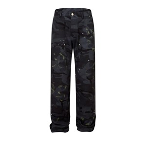 Jeans de Mezclilla para Hombre, 100% Algodón, Lavado Invernal, Corte Holgado, Pierna Recta, Color Oscuro, Transpirables, Ecológicos, Resistentes al Viento e Impermeables - Product Image 2
