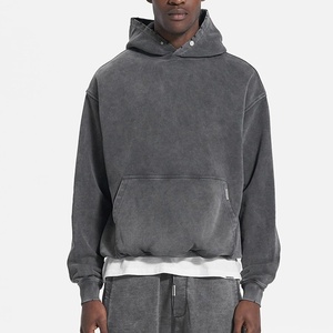 Custom 2026 Men's Oversized Acid Wash Hoodie 100% Cotton, <b>Vintage</b> Washed, High-Quality Manufacturer <b>Sweatshirt</b> - Product Image 1