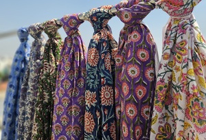 Hand Block Print Cotton <b>Sarong</b> Pareo Floral Paisley Leopard Beach Wrap for Women Boho <b>Bikini</b> Cover 1 Lightweight Vacation Wear - Product Image 4