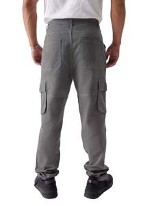 Pantalon cargo pour homme à taille élastique, extensible, en coton et élasthanne, coupe slim, pour la gym, l'entraînement athlétique, multi-poches - Product Image 2