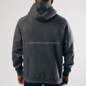 Sudadera con Capucha de Lujo para Hombre, 100% Algodón, Gruesa, Estilo Urbano, Hip Hop, Lisa, de Color Liso - Product Image 4