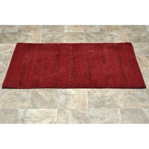 Tapis de bain rectangulaire rouge en coton tufté, antidérapant, avec dos en caoutchouc, épais, pour usage domestique - Product Image 5