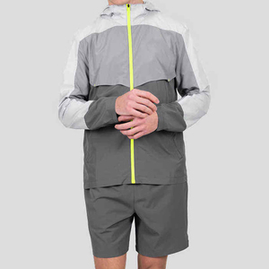 <b>Lightweight</b> <b>Men</b> Windbreaker Hooded <b>Short</b> Set With Zip Jacket And Matching <b>Shorts</b> For Gym New Style Plain Windbreaker <b>Short</b> Set - Product Image 3